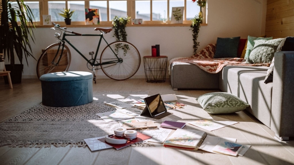 Messy living room