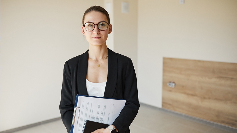 Female real estate agent