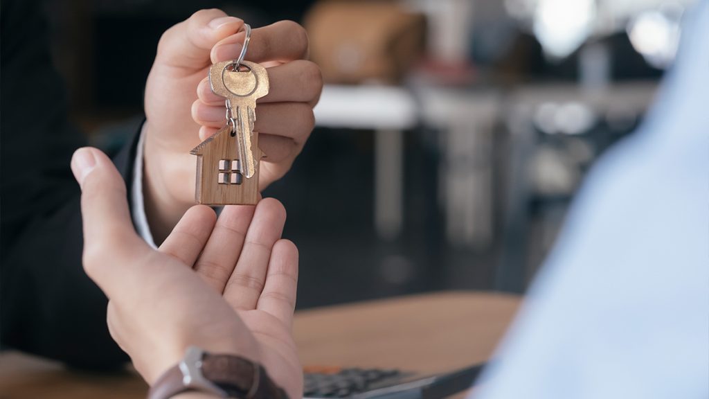 Young man purchasing a new home