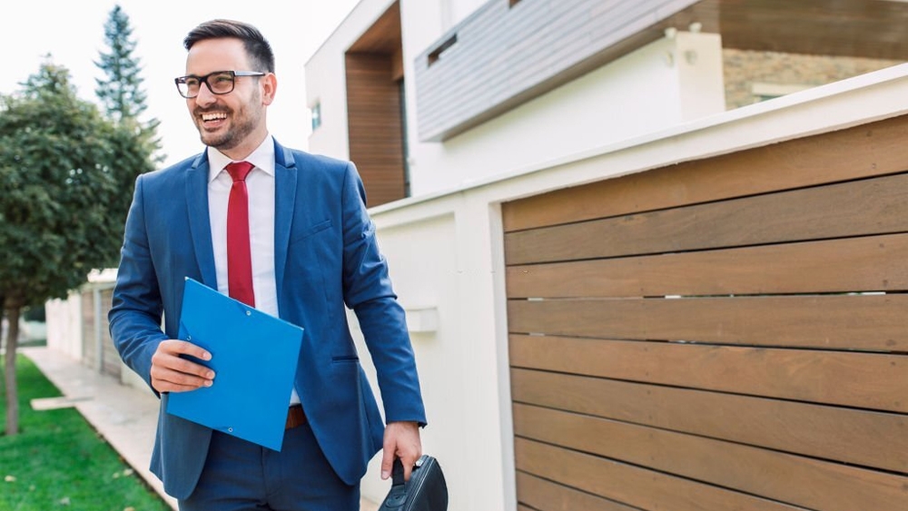 Businessman is smiling