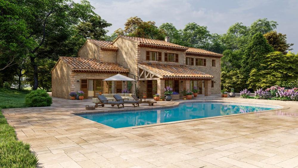 Mediterranean style villa with pool and garden