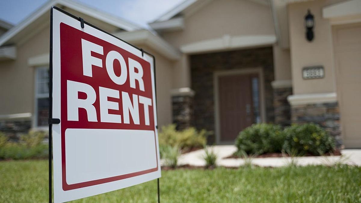 For rent sign in front of new house