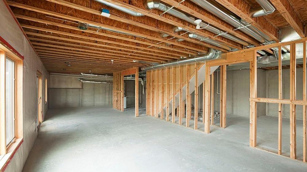 Unfinished house walk out basement