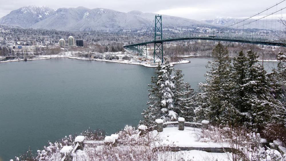 View of Lions Gate Bridge and West Vancouver