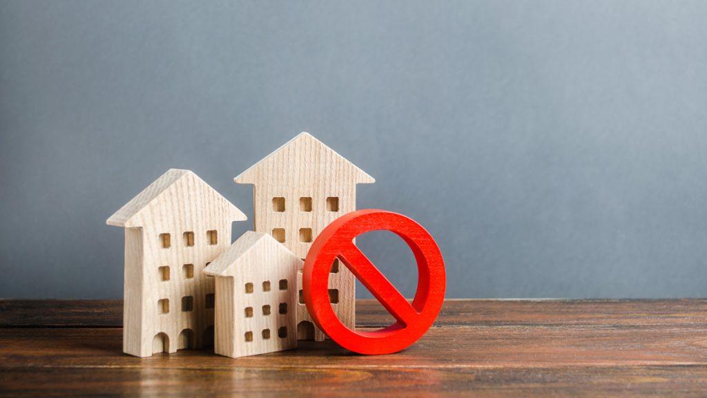 Residential estate purchase ban concept