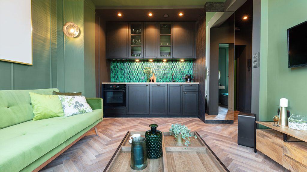 Interior design of small elegant apartment home