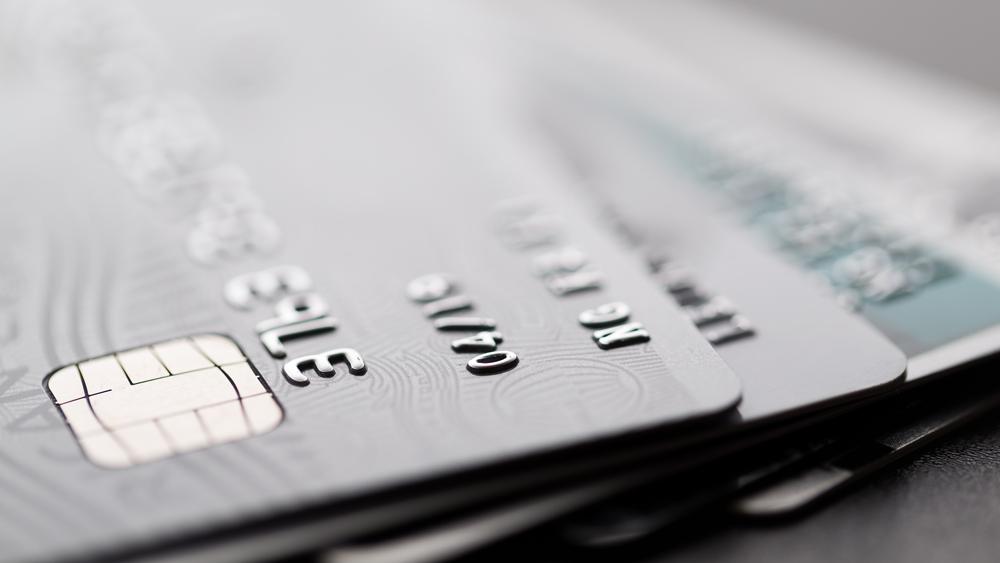 Credit cards closeup