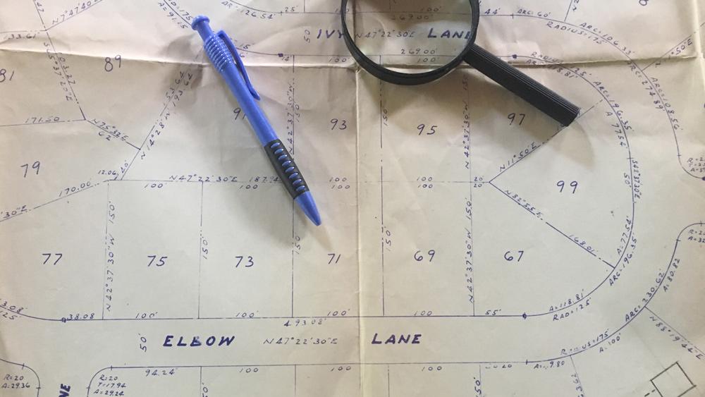 Map of neighborhood property lines