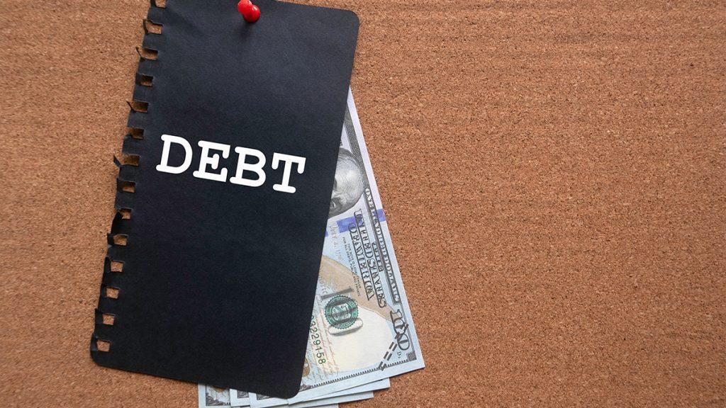 Being in debt concept